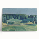 Abstract Modern Art Landscape in Green Tones - Contemporary Wall Decor