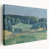 Abstract Modern Art Landscape in Green Tones - Contemporary Wall Decor