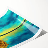 Golden Tree Reflection Living Room Wall Art - Canvas & Framed Print