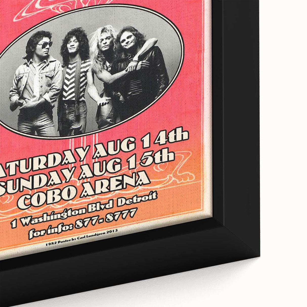 Van Halen 1982 Concert Poster Retro Art - Cobo Arena Detroit