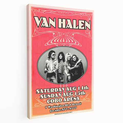 Van Halen 1982 Concert Poster Retro Art - Cobo Arena Detroit
