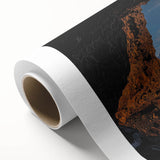 Stunning rolled canvas artwork depicting a vibrant landscape with intricate cave formations, showcasing rich colors and textures, perfect for home decor.