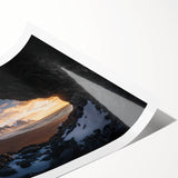 Stunning rolled canvas print featuring an intricate landscape design with caves, showcasing earthy tones and detailed textures, ideal for home decor.