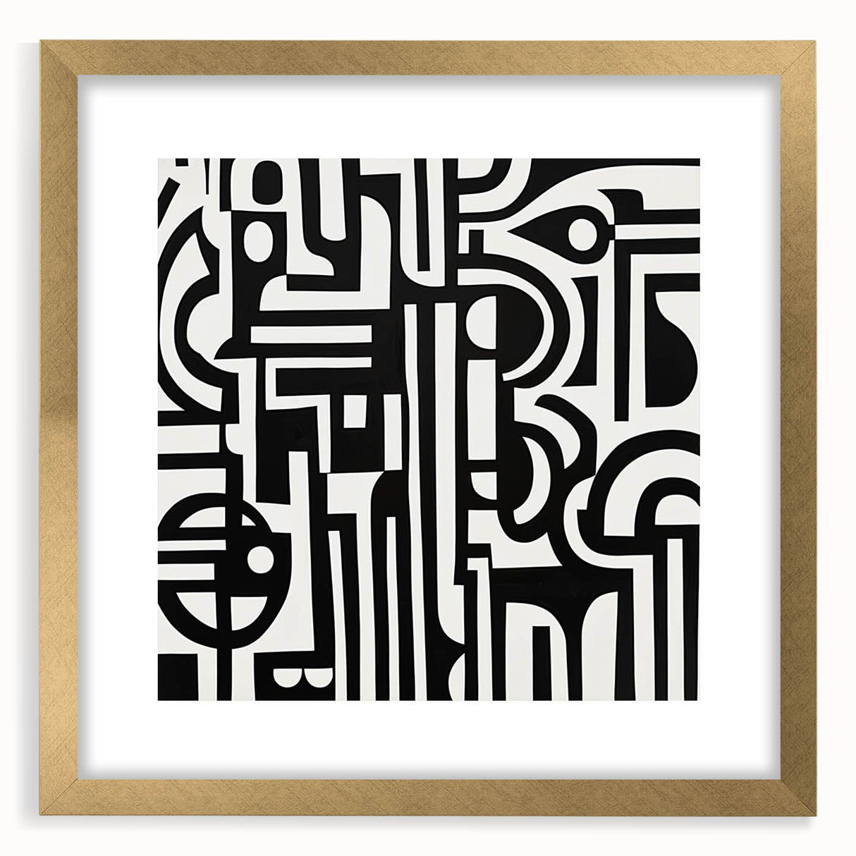Black and White Bedroom Wall Art – Modern Abstract Canvas Print