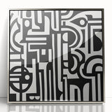 Black and White Bedroom Wall Art – Modern Abstract Canvas Print