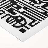 Black and White Bedroom Wall Art – Modern Abstract Canvas Print