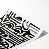 Black and White Bedroom Wall Art – Modern Abstract Canvas Print