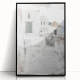 Framed abstract architecture wall art in black acrylic, showcasing geometric shapes and modern design elements, perfect for contemporary home decor.