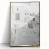 Framed architectural wall art featuring an abstract design in gold tones, showcasing contemporary style with a sleek acrylic finish against a modern backdrop.