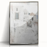 Framed abstract architecture wall art showcasing a silver acrylic design with geometric patterns, enhancing modern decor and artistic ambiance in any space.