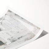 Abstract architectural wall art print showcasing geometric shapes and vibrant colors, rolled and elegantly packaged for display. Perfect for modern decor.