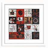 Abstract geometric frame design in white, showcasing a modern aesthetic with clean lines and a minimalist style. Perfect for contemporary home decor or art display. Ideal for enhancing interior spaces and complementing various design themes.