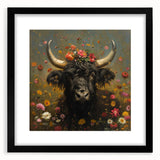 Framed wall art showcasing a vibrant animal design with a black mat, perfect for modern home decor. Ideal for animal lovers and art enthusiasts.