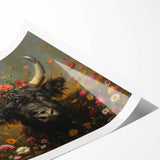 Rolled canvas print showcasing vibrant animal illustrations with detailed textures, packaged securely in a protective cardboard tube, ideal for home decor.