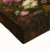 Close-up view of a vibrant stretched canvas featuring a colorful animal design, showcasing intricate details and textures, ideal for home decor and art enthusiasts.