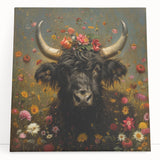 Stretched canvas artwork featuring a vibrant animal design with colorful patterns, showcasing a modern aesthetic ideal for home decor or office spaces.