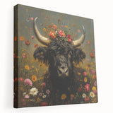 Stretched canvas artwork showcasing a vibrant animal design in a side view, featuring rich colors and intricate details, perfect for enhancing home decor.