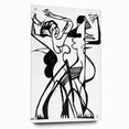 Dynamic Expressionist Dance - Bold Black and White Canvas Print