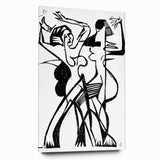 Dynamic Expressionist Dance - Bold Black and White Canvas Print