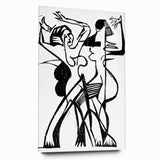 Dynamic Expressionist Dance - Bold Black and White Canvas Print