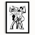 Dynamic Expressionist Dance - Bold Black and White Canvas Print