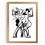 Dynamic Expressionist Dance - Bold Black and White Canvas Print