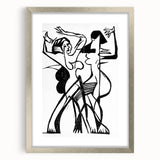 Dynamic Expressionist Dance - Bold Black and White Canvas Print