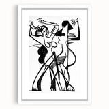 Dynamic Expressionist Dance - Bold Black and White Canvas Print
