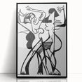 Dynamic Expressionist Dance - Bold Black and White Canvas Print