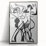 Dynamic Expressionist Dance - Bold Black and White Canvas Print