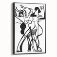 Dynamic Expressionist Dance - Bold Black and White Canvas Print