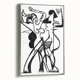 Dynamic Expressionist Dance - Bold Black and White Canvas Print