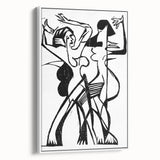 Dynamic Expressionist Dance - Bold Black and White Canvas Print