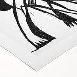 Dynamic Expressionist Dance - Bold Black and White Canvas Print