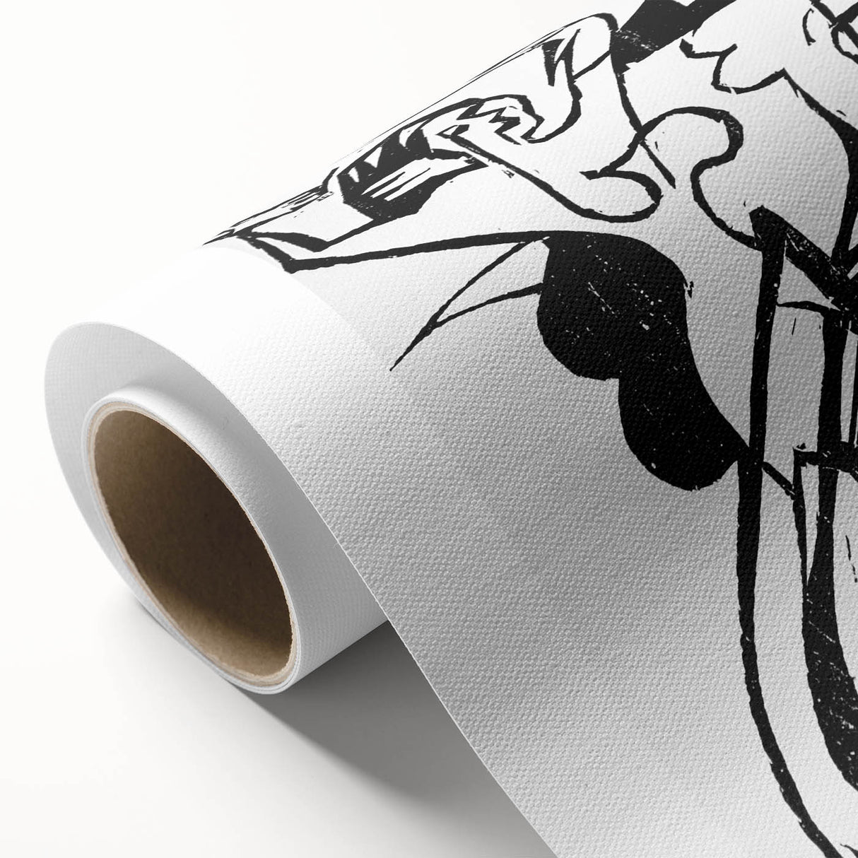 Dynamic Expressionist Dance - Bold Black and White Canvas Print