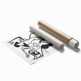 Dynamic Expressionist Dance - Bold Black and White Canvas Print