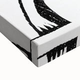 Dynamic Expressionist Dance - Bold Black and White Canvas Print