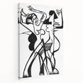 Dynamic Expressionist Dance - Bold Black and White Canvas Print