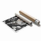 Extra large rolled print featuring a variety of floral art dishes.