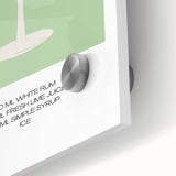 Large abstract wall art on acrylic glass, featuring mid-century modernist style in vibrant colors.