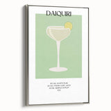 Framed canvas depicting a vintage poster of colorful landscape art, featuring black wall art accents.