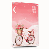 Girls Bedroom Art – Dreamy Bicycle and Roses Watercolor Print