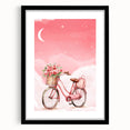 Girls Bedroom Art – Dreamy Bicycle and Roses Watercolor Print