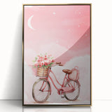 Girls Bedroom Art – Dreamy Bicycle and Roses Watercolor Print