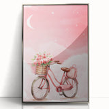 Girls Bedroom Art – Dreamy Bicycle and Roses Watercolor Print