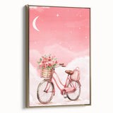 Girls Bedroom Art – Dreamy Bicycle and Roses Watercolor Print