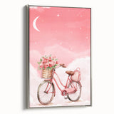 Girls Bedroom Art – Dreamy Bicycle and Roses Watercolor Print