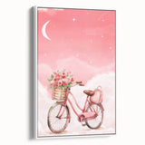 Girls Bedroom Art – Dreamy Bicycle and Roses Watercolor Print