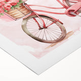 Girls Bedroom Art – Dreamy Bicycle and Roses Watercolor Print