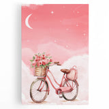 Girls Bedroom Art – Dreamy Bicycle and Roses Watercolor Print